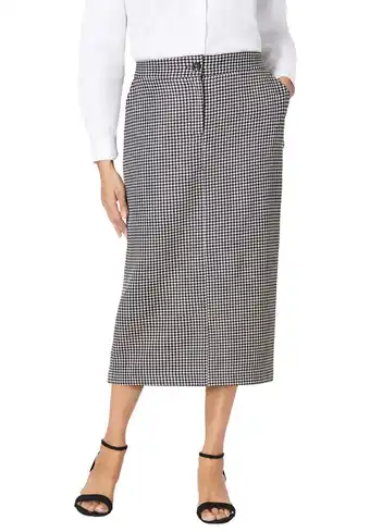 Walmart Jessica London Women's Plus Size Tummy Control Bi-Stretch Midi Skirt offer