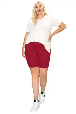 Walmart Women's Casual Plus Size Shorts High Waist Stretchy Biker Fit offer