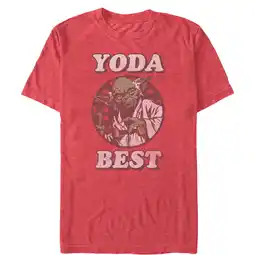 Walmart Men's Star Wars Valentine's Day Yoda Best Graphic Tee Red Heather Large offer