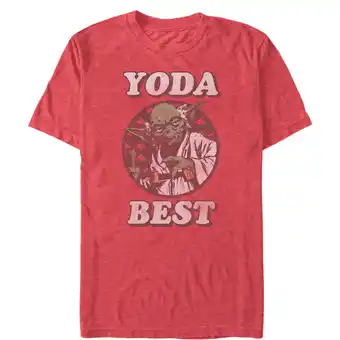 Walmart Men's Star Wars Valentine's Day Yoda Best Graphic Tee Red Heather Large offer