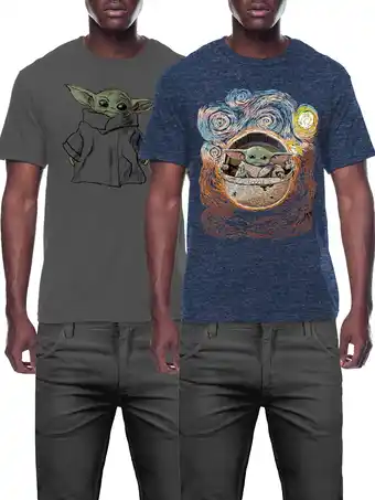 Walmart Star Wars Baby Yoda Standing & Starry Night Men's and Big Men's Graphic T-Shirt, 2-Pack offer