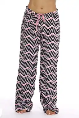 Walmart Just Love Women's Plush Pajama Pants 6339-10351-RED-M (Chevron - Black / Pink, Small) offer