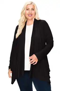 Walmart MOA COLLECTION Women's Plus Size Casual Long Sleeve Draped Open Front Solid Cardigan XL-4XL offer