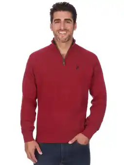 Walmart U.S. Polo Assn. Men's Textured Quarter Zip Sweater offer