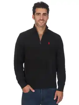 Walmart U.S. Polo Assn. Men's Textured Quarter Zip Sweater offer