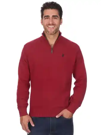 Walmart U.S. Polo Assn. Men's Textured Quarter Zip Sweater offer