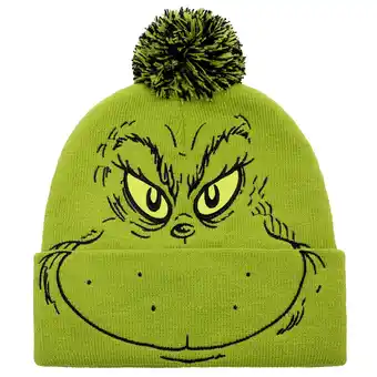 Walmart Dr. Seuss The Grinch Big Face cuffed Knitted Pom Beanie offer