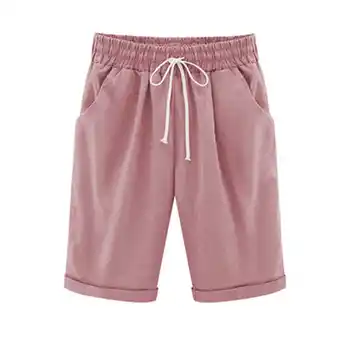 Walmart Aofany Plus Size Womens Summer Shorts Cotton Linen Pants Casual Shorts On Clearance offer