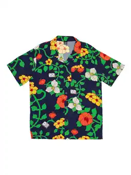 Walmart Roberto Lugo All Gender Hibiscus Print Button Down Resort Shirt, Men's Sizes S-3XL offer