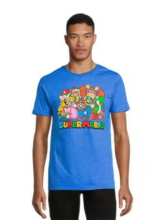 Walmart Super Mario Bros Mario Group Men’s & Big Men’s Licensed Graphic T-Shirt, Sizes S-3XL offer