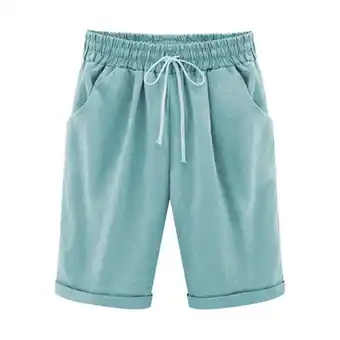 Walmart Aofany Plus Size Womens Summer Shorts Cotton Linen Pants Casual Shorts On Clearance offer