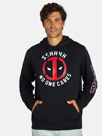 Walmart Deadpool Men's & Big Men's No One Cares Graphic Hoodie, Sizes XS-3XL offer