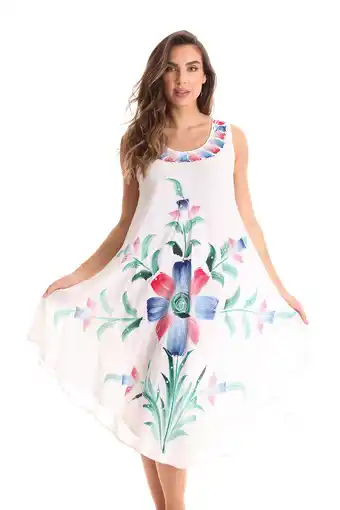 Walmart Riviera Sun Dress / Dresses for Women (White - Flower, Large) offer