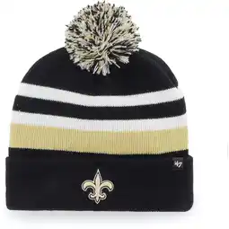 Walmart Men's '47 Black New Orleans Saints State Line Cuffed Knit Hat with Pom offer