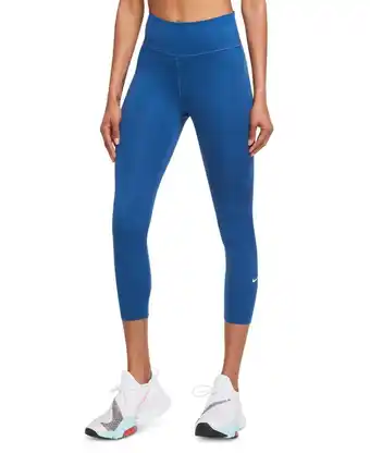 Walmart Nike Womens One Plus Size Cropped Leggings Size 1X Color Blue/White offer