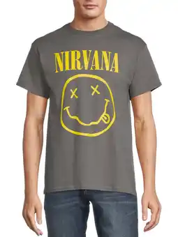 Walmart Nirvana All Gender Smiley Logo Graphic Tee Shirt, Men's Sizes S-3XL offer