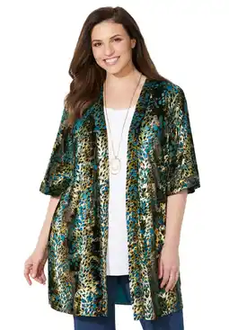 Walmart Catherines Women's Plus Size In-Vogue Velvet Kimono offer