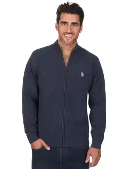 Walmart U.S. Polo Assn. Men's Texture Block Full Zip Sweater offer