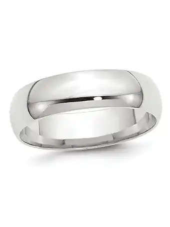 Walmart Mens or Ladies 10K White Gold 6mm Comfort Fit Wedding Band Ring offer