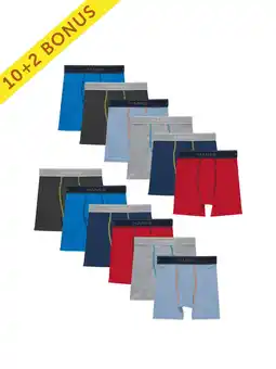 Walmart Hanes Comfort Flex Boys' Ringer Boxer Brief Underwear, 10+2 Pack offer