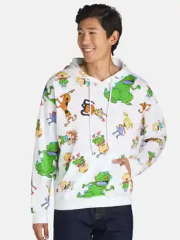 Walmart Rugrats Men's & Big Men's All-Over Print Graphic Pullover Hoodie with Pocket, Sizes S-2XL offer