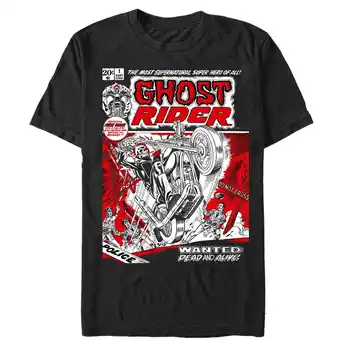 Walmart Men's Marvel Ghost Rider Comic Book Cover Print Graphic Tee Black 5X Large offer