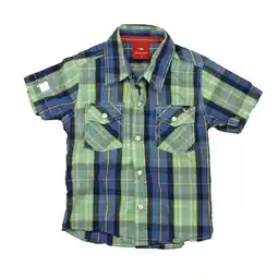 Walmart Pre-owned: Mimo & Co. Boys Blue | Green Plaid Button Down Short Sleeve size: 3T (Good) offer