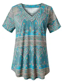 Walmart Traleubie Women's Plus Size Tops Short Sleeve Blouses Flowy Summer Tunic Tops of Female m-4x offer