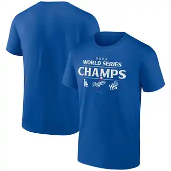 Walmart Men's Fanatics Royal Los Angeles Dodgers 2024 World Series Champions Official Logo T-Shirt offer