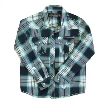 Walmart Pre-owned: Soverign Codes Boys Black | Blue Plaid Button Down Long Sleeve size: 4T (Excellent) offer