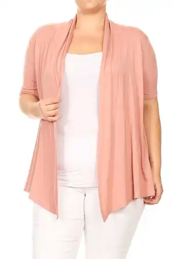 Walmart MOA Collection Women's Casual Open Front Short Sleeve Cardigan Made in USA offer