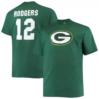 Walmart Men's Fanatics Aaron Rodgers Green Green Bay Packers Big & Tall Player Name & Number T-Shirt offer