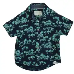 Walmart Pre-Owned Free Planet Boys Navy Palm Trees Button Down Short Sleeve size: 2T (Good) offer