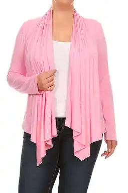 Walmart MOA COLLECTION Women's Comfortable Plus Size Cardigan Loose Fit Waist Length XL-3XL offer