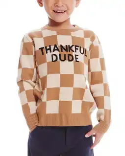 Walmart Andy & Evan boys Thankful Dude Sweater, 6, Brown offer