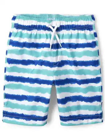 Walmart The Children's Place Boys Striped Swim Trunks, Sizes XS-XXL offer