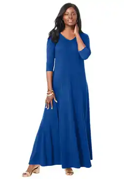 Walmart Jessica London Women's Plus Size Double-V Maxi Dress offer