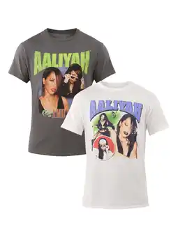 Walmart Aaliyah Men's & Big Men's Collage Graphic Tees with Short Sleeves, 2-Pack, Sizes S-3XL offer