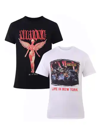 Walmart Nirvana Men's & Big Men's In Utero Graphic Tees with Short Sleeves, 2-Pack, Sizes S-3XL offer