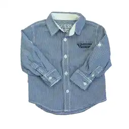 Walmart Pre-Owned Guess Boys Blue | White Button Down Long Sleeve size: 2T (Good) offer