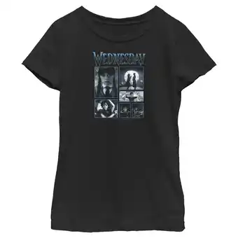 Walmart Girl's Wednesday Iconic Scenes Graphic Tee Black Small offer