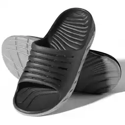 Walmart Ecetana Slide Sandals for Men Open Toe Thick Cushion Non Slip Pool Shower Sandals offer