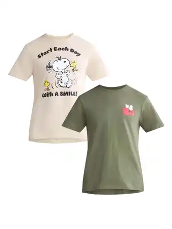 Walmart Peanuts Snoopy Men’s & Big Men’s Graphic Tees, 2-Pack, Sizes S-3XL offer