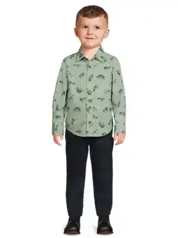 Walmart Wrangler Toddler Boys’ Long Sleeve Flannel Shirt and Joggers Outfit Set, 2-Piece Set, Sizes 2T-4T offer