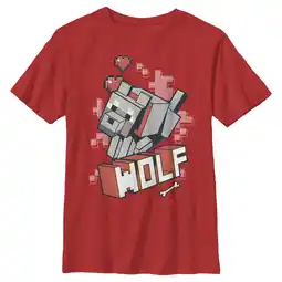 Walmart Boy's Minecraft Wolf Graphic Tee Red X Large offer