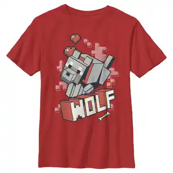 Walmart Boy's Minecraft Wolf Graphic Tee Red X Large offer