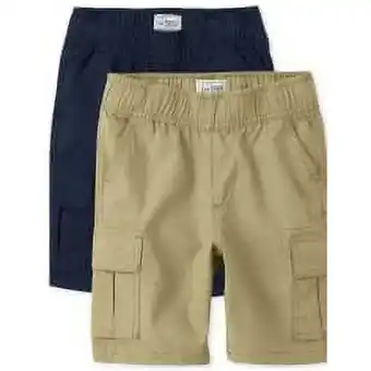 Walmart The Children's Place Boys Pull-On Cargo Shorts, 2-Pack, Sizes 4-16 offer