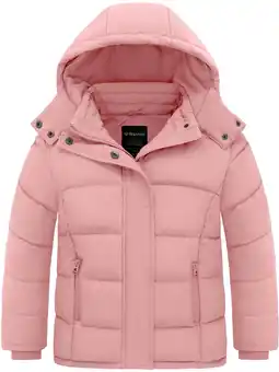 Walmart Wantdo Girls' Winter Jacket Insulated Winter Coat Padded Puffer Jacket Pink 10/12 offer