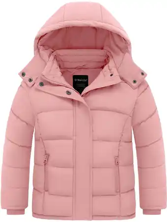 Walmart Wantdo Girls' Winter Jacket Insulated Winter Coat Padded Puffer Jacket Pink 10/12 offer