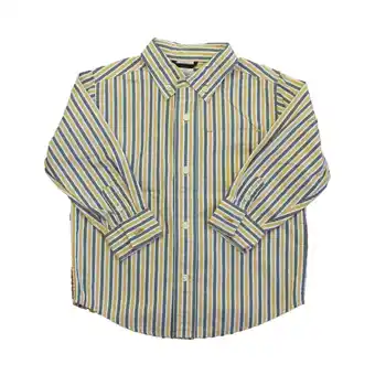 Walmart Pre-owned: Gymboree Boys Blue | Yellow Stripe Button Down Long Sleeve size: 2T (Excellent) offer